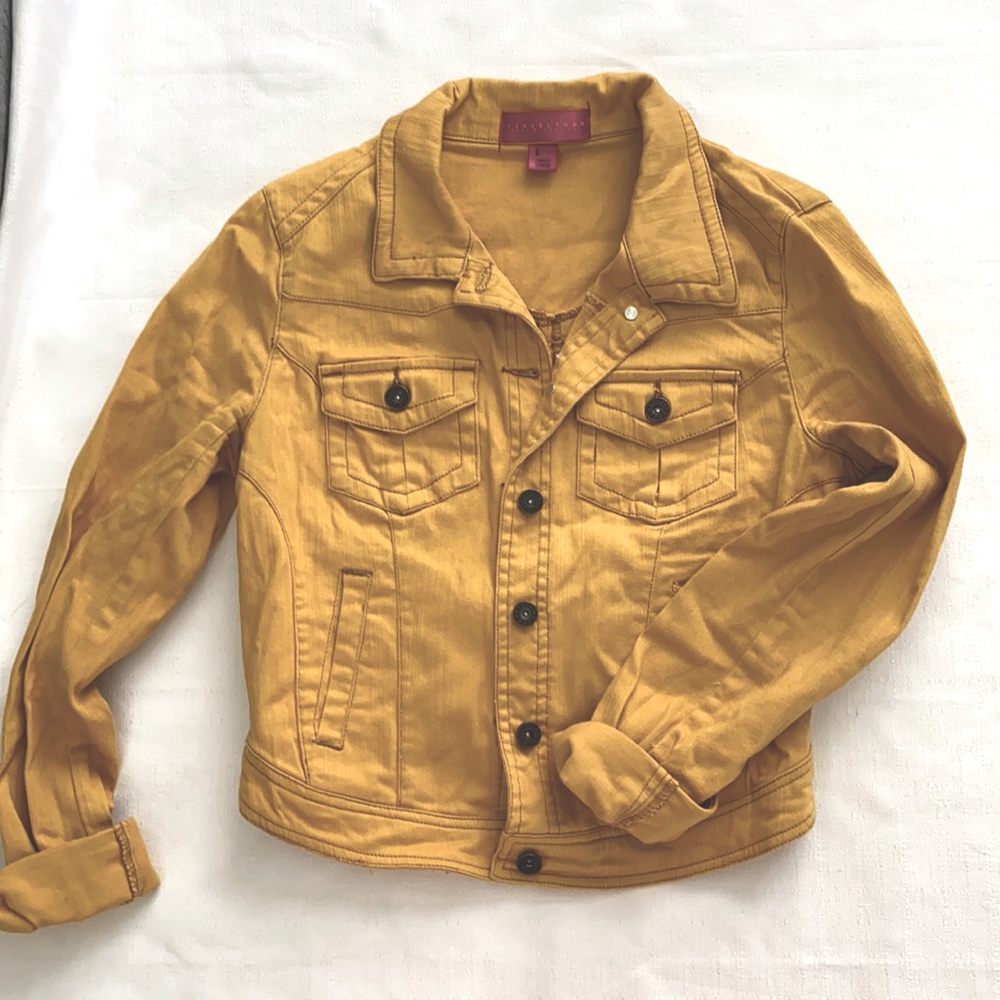 Tinseltown Mustard Yellow Denim Jacket - Button-Front Trucker